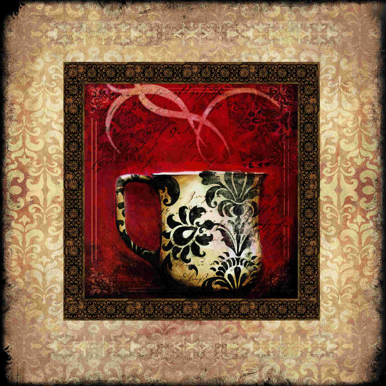 Charlton Home® Black And White Coffee Cups On Canvas Print Wayfair Canada